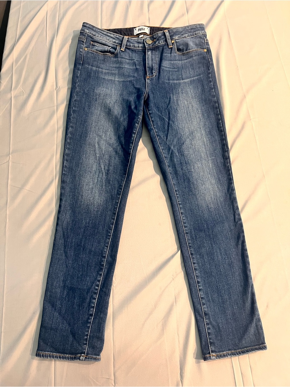 Paige Jeans Womens Size 31 Blue Skyline Ankle Peg Denim